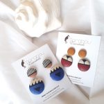 blue studs earrings masturd studs stripe studs