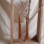 gold long tassel drop earrings